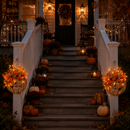 🎃 Lighted Burlap Pumpkin Wreath✨