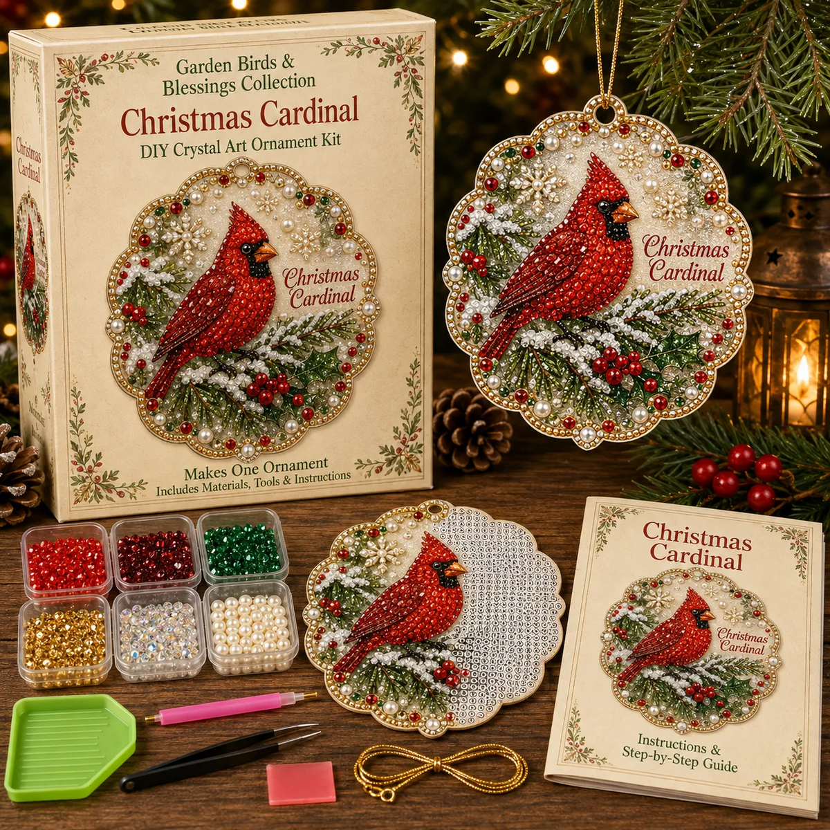 🐦 Garden Birds & Blessings Pearl Diamond Art Hanging Ornament Kit